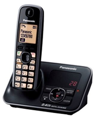 Panasonic Single Line 2.4GHz KX-TG3721BX Cordless Landline Phone (Black)