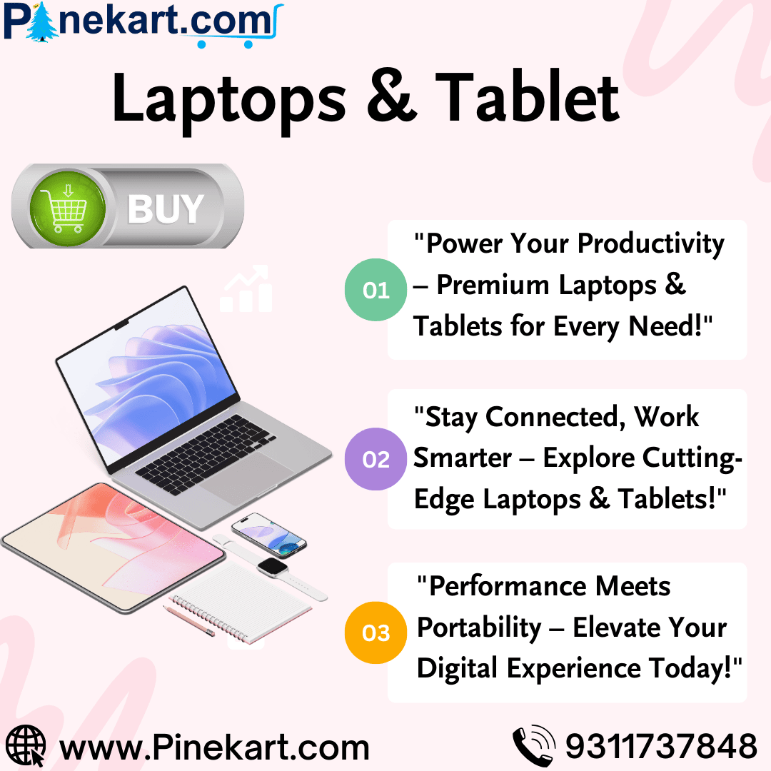 "Laptop and tablet comparison with digital workspace setup, ideal for tech-savvy users."