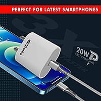 Portronics Adapto 20 Type C 20W Fast PD/Type C Fast Charging Adapter (White) Portronics Adapto 20 Type C 20W Fast PD/Type C Fast Charging Adapter (White)