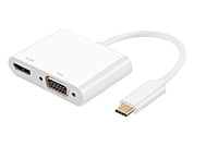 ADNET TYPE C TO HDMI + VGA, USB C (THUNDERBOLT 3 COMPATIBLE) TO HDMI 4K+VGA ADAPTER