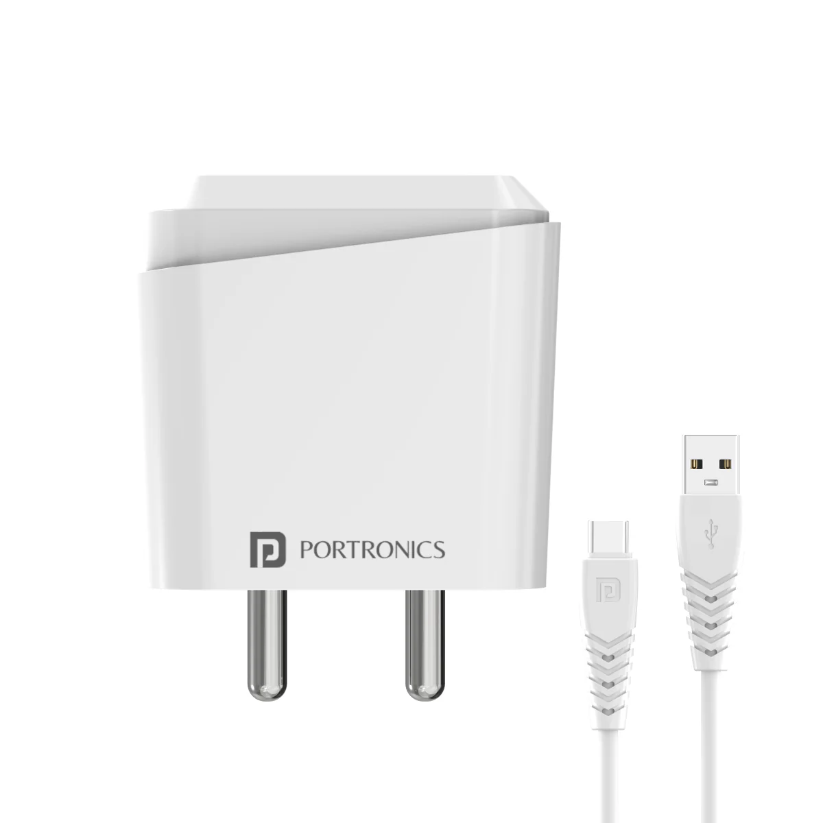 Portronics Adapto 40 C,18w 3A Mach USB Fast Charging Adaptor, Comes with 1M Type C Charging Cable, Single Port Wall Charger for iPhone Portronics Adapto 40 C,18w 3A Mach USB Fast Charging Adaptor, Comes with 1M Type C Charging Cable, Single Port Wall Charger for iPhone