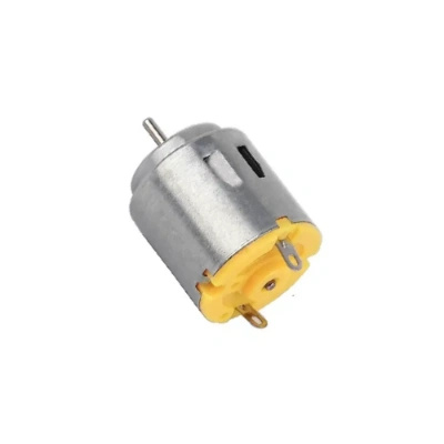 12V Electric Toy Motor | 5W Power, Yellow Base, Round Toy Motor for DIY & Robotics