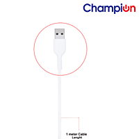 Champion M101 PVC 2.4 Amp Micro Data Cable (White)