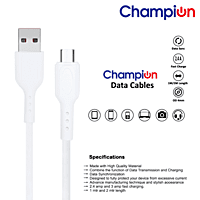 Champion M101 PVC 2.4 Amp Micro Data Cable (White)