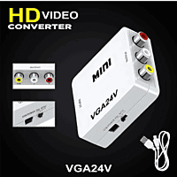 VGA to AV Converter Adapter With Audio 1080P Quality (White) VGA to AV Converter Adapter With Audio 1080P Quality (White)