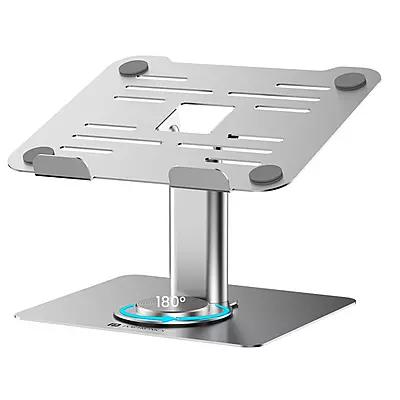 Portronics Twister Laptop Stand, Adjustable Height & Angle,10 KG Capacity (Grey)
