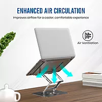 Portronics My Buddy K11 Pro Metal Laptop Stand with 360° Rotation,for Laptops & MacBook(Silver)