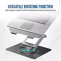 Portronics My Buddy K11 Pro Metal Laptop Stand with 360° Rotation,for Laptops & MacBook(Silver)