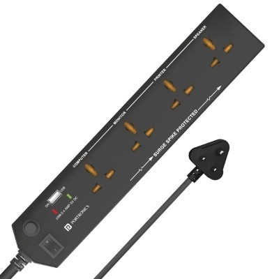 Portronics Power Plate 4 Extension Board – 4 Universal Sockets, USB Charging Port, 1.5m Cord, 1500W, Child Safety Shutter, 3-Pin Multi Plug for Home Appliances and Electronics Portronics Power Plate 4 Extension Board – 4 Universal Sockets, USB Charging Port, 1.5m Cord, 1500W, Child Safety Shutter, 3-Pin Multi Plug for Home Appliances and Electronics