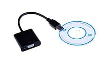 USB 3.0 to VGA Adapter, External USB 3.0 Video Display Cable for PC Laptop Windows.(Black)