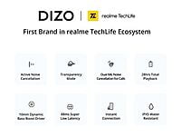 DIZO by realme TechLife GoPods Neo with Active Noise Cancellation(ANC) Bluetooth Headset  (Deep Blue, True Wireless)