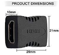 HDMI Extender Female to Female Coupler Adapter for HDTV, TV Stick Chromecast, Laptop PC, Projector -Black