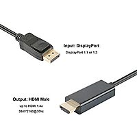 Displayport to HDMI Cable , Display Port (DP) to HDMI Adapter Male to Male Converter for PCs to HDTV, Monitor, Projector -1.5m