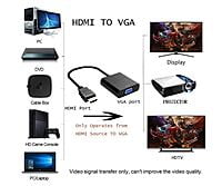 HDMI to VGA Adapter Male to Female for Computer, Desktop, Laptop, PC, Monitor, Projector, HDTV, Media Players, Xbox and More (Black)