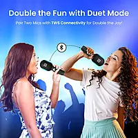 Portronics Dash 2 10W Wireless Speaker with Karaoke Mic (Grey) Portronics Dash 2 10W Wireless Speaker with Karaoke Mic (Grey)