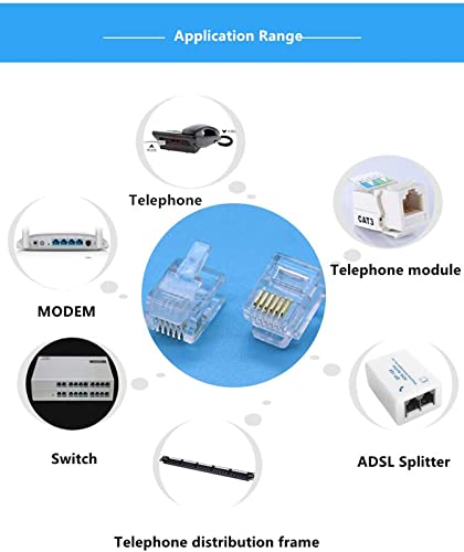 Telephone Plug 4 Pin RJ11 6P4C Modular Plug Telephone Connector( pack of 500) Telephone Plug 4 Pin RJ11 6P4C Modular Plug Telephone Connector( pack of 500)