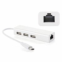 Macbook Fast Ethernet Adapter USB 2.0 Type-C 3 Port HUB RJ45 100Mbps for MacBook