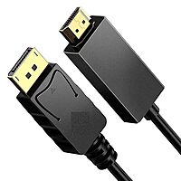 Displayport to HDMI Cable , Display Port (DP) to HDMI Adapter Male to Male Converter for PCs to HDTV, Monitor, Projector -1.5m