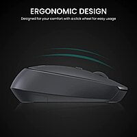 Portronics Toad 23 Wireless Optical Mouse with 2.4GHz, USB Nano Dongle, Optical Orientation, Click Wheel, Adjustable DPI(Black)