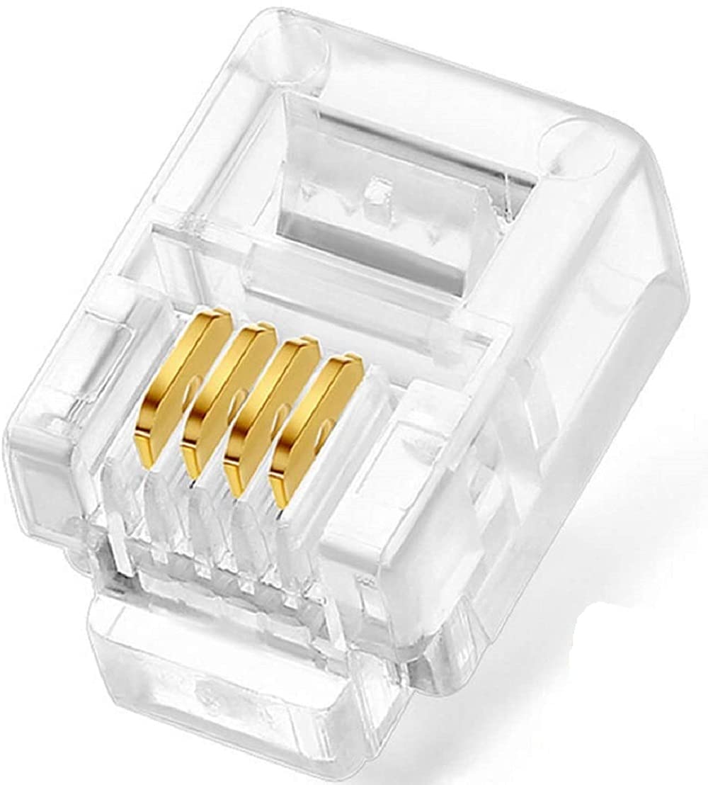 Telephone Plug 4 Pin RJ11 6P4C Modular Plug Telephone Connector( pack of 500) Telephone Plug 4 Pin RJ11 6P4C Modular Plug Telephone Connector( pack of 500)