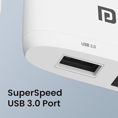 Portronics Mport 41 USB C Hub (4-in-1) with Ethernet (1000 Mbps Gigabit Internet), 2-Ports Type-C Data, USB 3.0 Port, Multiport 10/100/1000 Mbps RJ45 LAN Adapter for Laptop, PC, Mac & Desktop (White) Portronics Mport 41 USB C Hub (4-in-1) with Ethernet (1000 Mbps Gigabit Internet), 2-Ports Type-C Data, USB 3.0 Port, Multiport 10/100/1000 Mbps RJ45 LAN Adapter for Laptop, PC, Mac & Desktop (White)