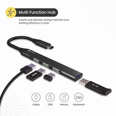 Portronics Mport 31C USB C Hub (4-in-1), Type C Multiport Adapter with 1 x USB 3.0 & 3 x USB 2.0 Ports, up to 5 Gbps High Speed Data Transfer (Grey) Portronics Mport 31C USB C Hub (4-in-1), Type C Multiport Adapter with 1 x USB 3.0 & 3 x USB 2.0 Ports, up to 5 Gbps High Speed Data Transfer (Grey)