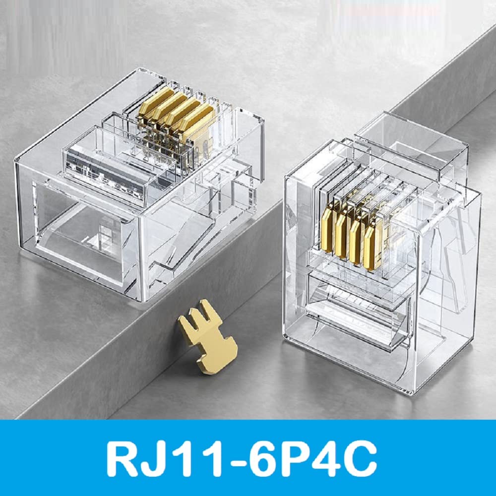 Telephone Plug 4 Pin RJ11 6P4C Modular Plug Telephone Connector( pack of 500) Telephone Plug 4 Pin RJ11 6P4C Modular Plug Telephone Connector( pack of 500)