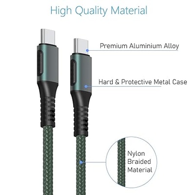 Portronics Konnect C Square 18W Type c to c ,3A Quick Charge Support, Nylon Braided,1.2M Portronics Konnect C Square 18W Type c to c ,3A Quick Charge Support, Nylon Braided,1.2M