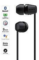 Sony WI-C200 Wireless Headphones with 15 Hrs Battery Life, Quick Charge (Black)