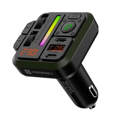 Portronics Auto 22 – Bluetooth Car Adapter with 20W Fast Charging