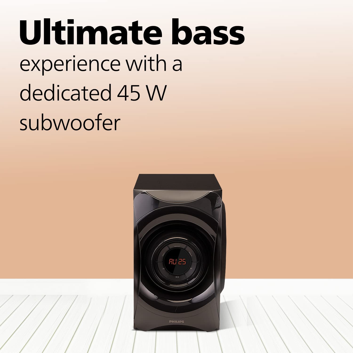 PHILIPS Audio SPA8000B/94 Channel Multimedia Speaker System with  Bluetooth, 5x15W Satellite Speakers, LED Display, Robust Design Matte  Finish