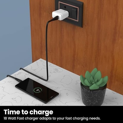 Portronics Adapto 40 C 18W Quick Charge Mobile Charger Portronics Adapto 40 C 18W Quick Charge Mobile Charger
