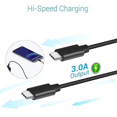Portronics Usb Type-C To Type-C Cable For Smartphone (Black) Portronics Usb Type-C To Type-C Cable For Smartphone (Black)
