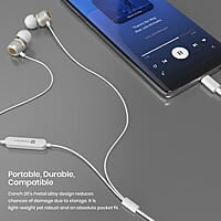Portronics Conch 20 in Ear Wired Earphone with Type-C Jack, Powerful Audio, Built-in Microphone, Tangle Resistant Cable Portronics Conch 20 in Ear Wired Earphone with Type-C Jack, Powerful Audio, Built-in Microphone, Tangle Resistant Cable