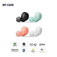 Sony WF-C500 Truly Wireless Bluetooth Earbuds with 20Hrs Battery, True Wireless Earbuds, Mic for Phone Calls, Quick Charge - Black