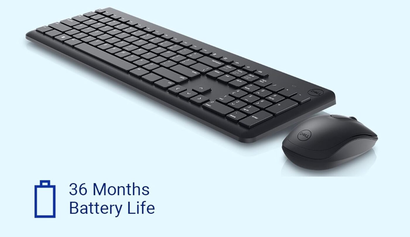 Dell KM3322W Wireless Keyboard and Mouse Combo – Anti-Fade Keys, Spill-Resistant, 36-Month Battery Life – Black Dell KM3322W Wireless Keyboard and Mouse Combo – Anti-Fade Keys, Spill-Resistant, 36-Month Battery Life – Black