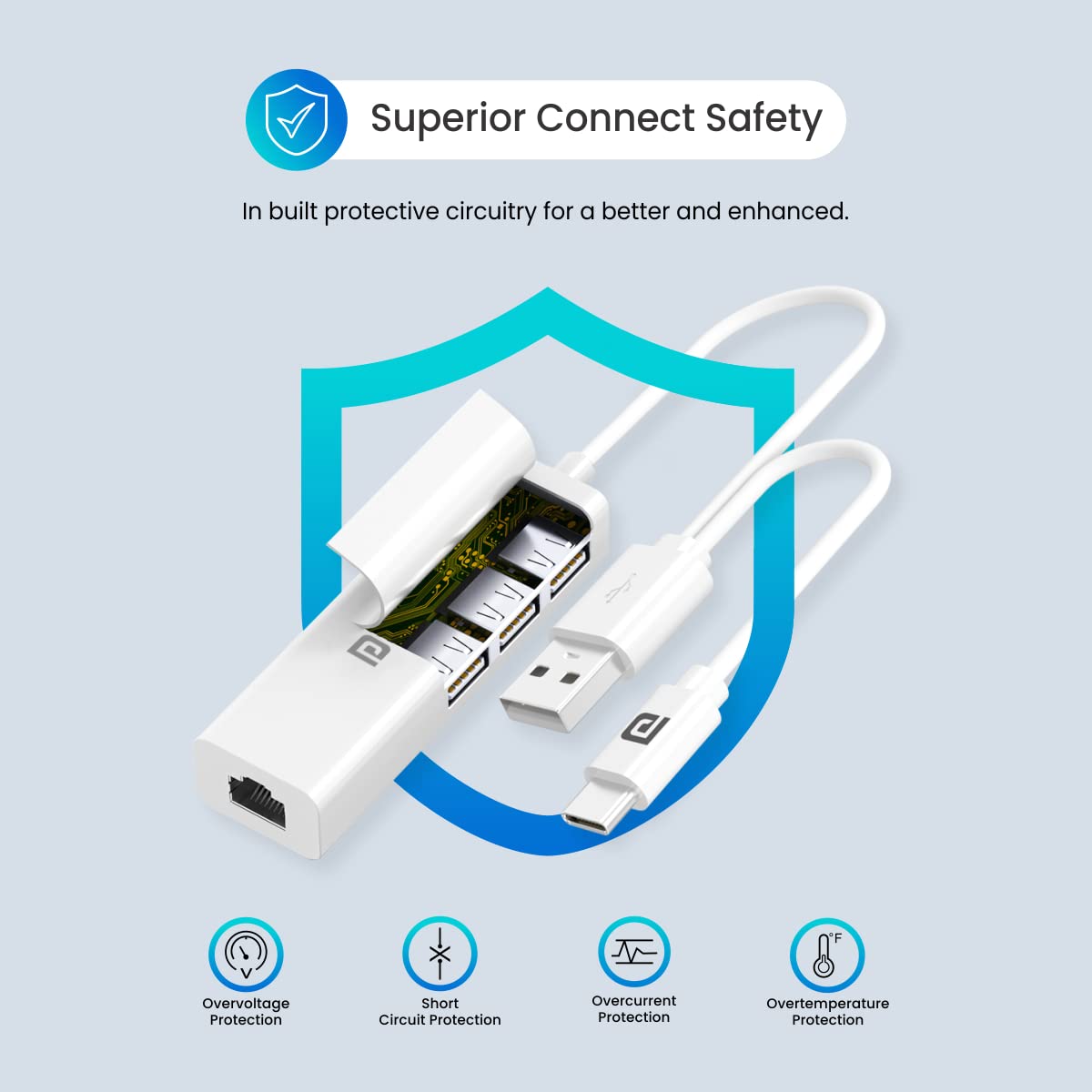 Portronics Mport 60 4-in-1 Multiport Type C/USB Hub with LAN Adapter RJ45 Port, 3 USB2.0 Port, Type C OTG Support, Plug & Play, Wide Compatibility (White) Portronics Mport 60 4-in-1 Multiport Type C/USB Hub with LAN Adapter RJ45 Port, 3 USB2.0 Port, Type C OTG Support, Plug & Play, Wide Compatibility (White)