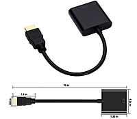 HDMI to VGA Adapter Male to Female for Computer, Desktop, Laptop, PC, Monitor, Projector, HDTV, Media Players, Xbox and More (Black)