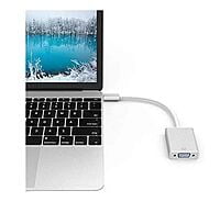 USB Type C to VGA USB 3.1 Adapter 1080P Converter for Mac Book Series, Chrome Book Pixel, Surface Book and More- Silver