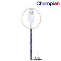 Champion iPhone 2.4 amp Braided Data Cable (White)