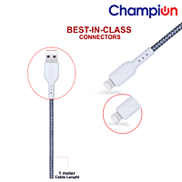 Champion iPhone 2.4 amp Braided Data Cable (White)