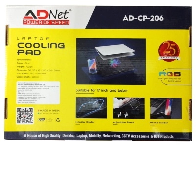AD-CP-206 Laptop RGB Single Fan Cooling Pad With USB Connector For Notebook Laptop AD-CP-206 Laptop RGB Single Fan Cooling Pad With USB Connector For Notebook Laptop