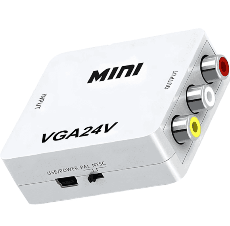 Mini VGA to AV RCA Converter with Audio for PC Laptops
