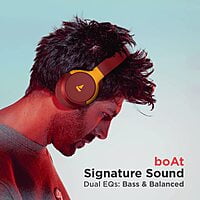 boAt Rockerz 660 Bluetooth Over-Ear Headphone with Mic(Fiery Maroon)