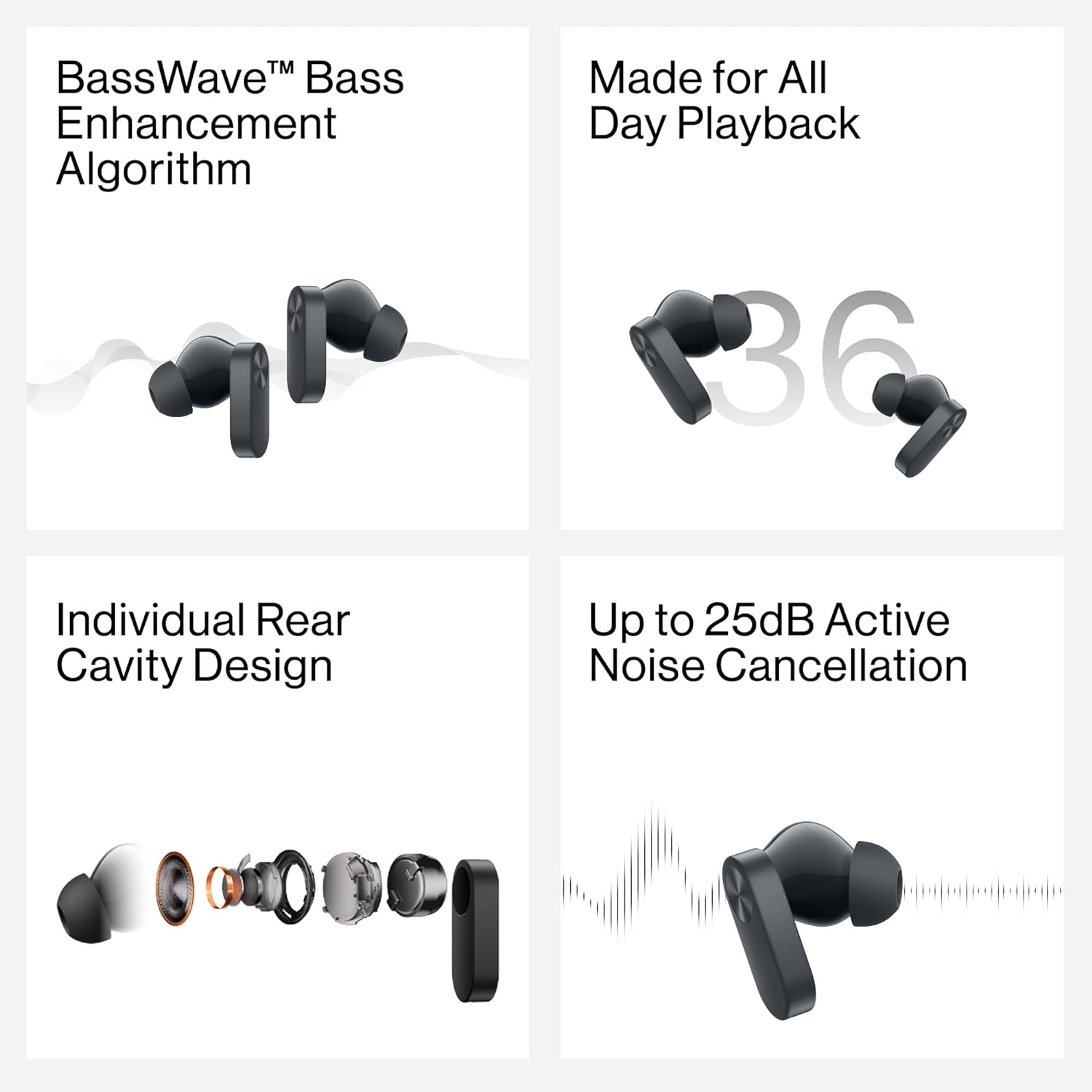 OnePlus Nord Buds 2 True Wireless in Ear Earbuds with Mic, Upto 25dB ANC 12.4mm Dynamic Titanium Drivers, Playback Upto 36hr - Lightning White OnePlus Nord Buds 2 True Wireless in Ear Earbuds with Mic, Upto 25dB ANC 12.4mm Dynamic Titanium Drivers, Playback Upto 36hr - Lightning White