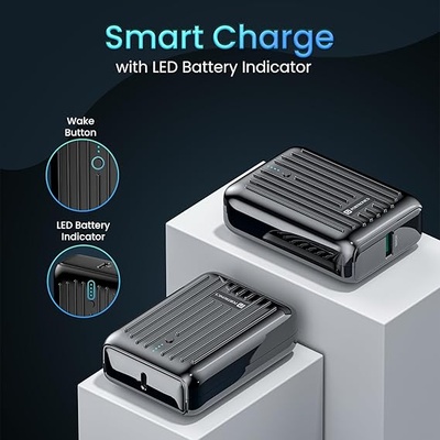 Portronics Zapcell 10k 10000mAh 22.5W Pocket Size Nano Powerbank with Compact & Light Weight Design,Type C PD Output/Input, USB-A Output,Power Delivery,Quick Charge for iPhone, Android,Other Devices Portronics Zapcell 10k 10000mAh 22.5W Pocket Size Nano Powerbank with Compact & Light Weight Design,Type C PD Output/Input, USB-A Output,Power Delivery,Quick Charge for iPhone, Android,Other Devices