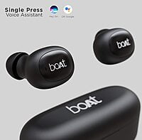 boAt Airdopes 121v2 True Wireless Earbuds with Upto 14 Hours Playback, 8MM Drivers (Black)