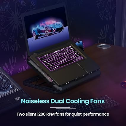 Portronics My Buddy Air 5 Laptop Cooling Pad with Dual Cooling Fans (Black) Portronics My Buddy Air 5 Laptop Cooling Pad with Dual Cooling Fans (Black)