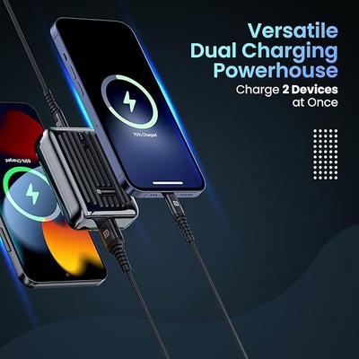 Portronics Zapcell 10k 10000mAh 22.5W Pocket Size Nano Powerbank with Compact & Light Weight Design,Type C PD Output/Input, USB-A Output,Power Delivery,Quick Charge for iPhone, Android,Other Devices Portronics Zapcell 10k 10000mAh 22.5W Pocket Size Nano Powerbank with Compact & Light Weight Design,Type C PD Output/Input, USB-A Output,Power Delivery,Quick Charge for iPhone, Android,Other Devices