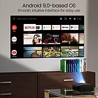 Portronics Beem 490 Smart LED Projector | 1080p Full HD, Auto Focus, Streaming Apps, 6000 lm | Portable Projector with Remote Controller (Black)